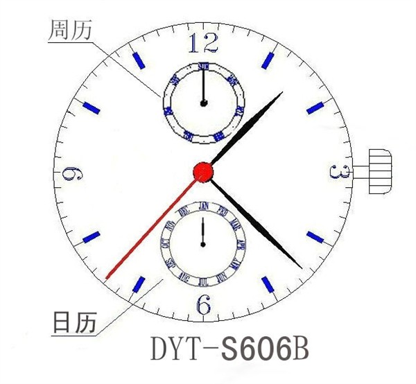 DYT-S606B五针石英机芯展示钟表手表、时钟、配件、包装、设备与工具、原材料等钟表产品-中国钟表网